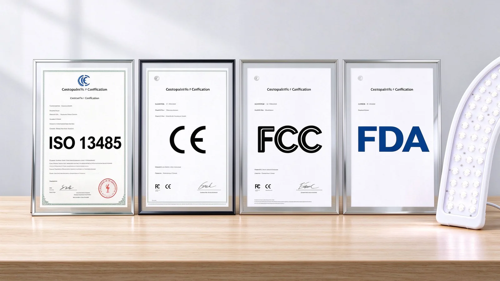Qcured ISO 13485 CE FCC FDA certificates