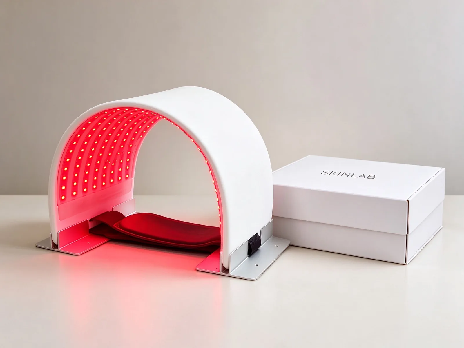 Qcured private label PDT light therapy device with custom brand box