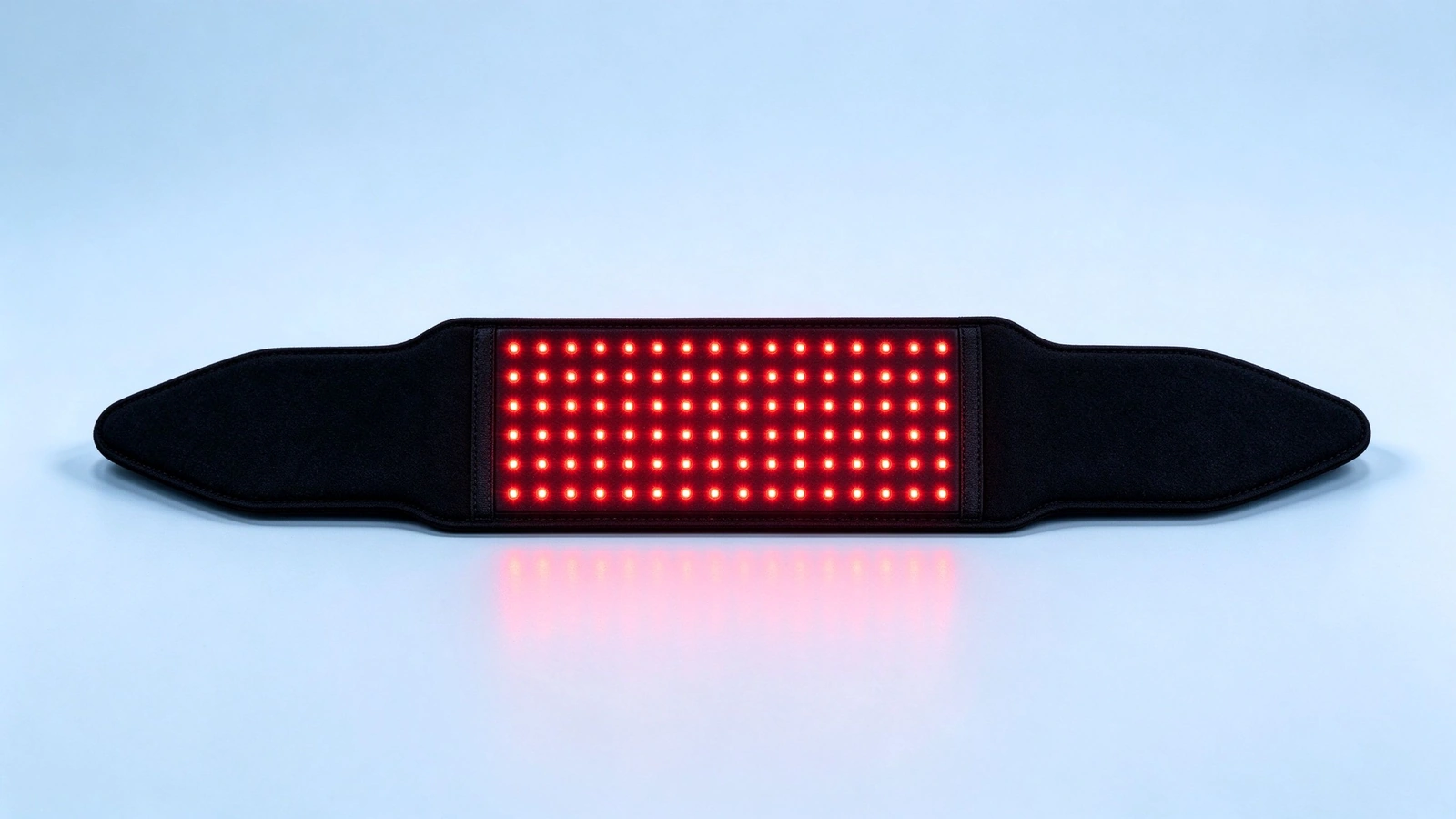 qcured long strip red light therapy band glowing