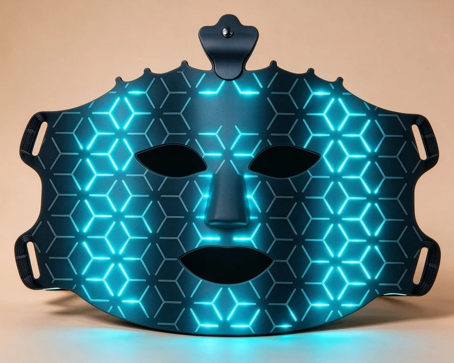 Cyan blended light mode 525nm and 460nm of the Qcured RGB LED face mask