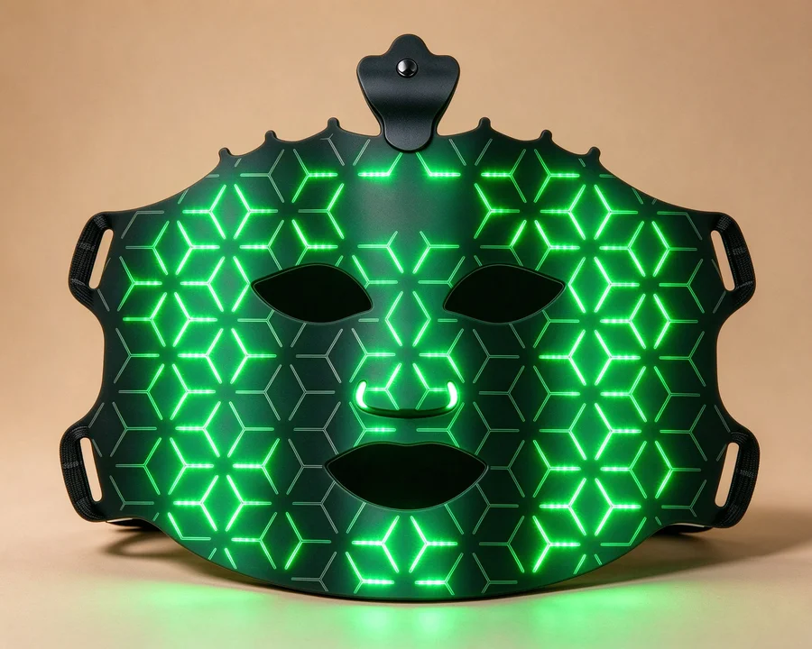 Green light 520-525nm mode of the Qcured RGB LED face mask
