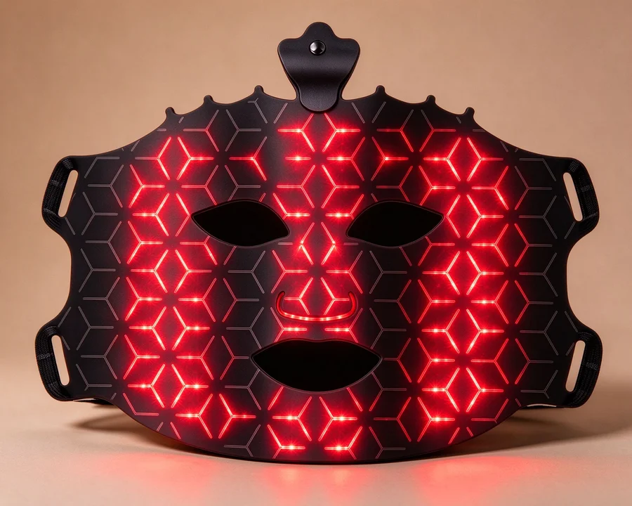 Red light 620-630nm mode of the Qcured RGB LED face mask