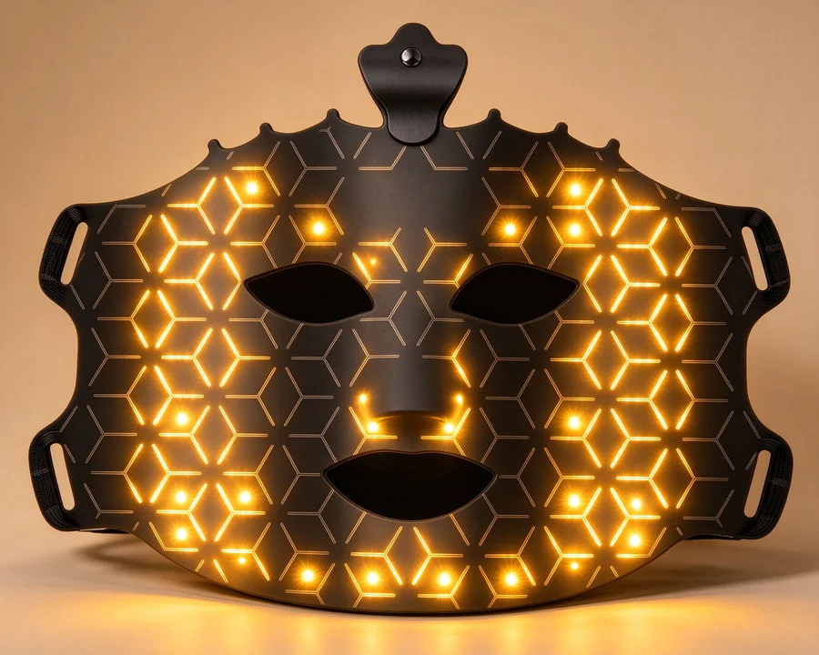 Yellow blended light mode 630nm and 520nm of the Qcured RGB LED face mask