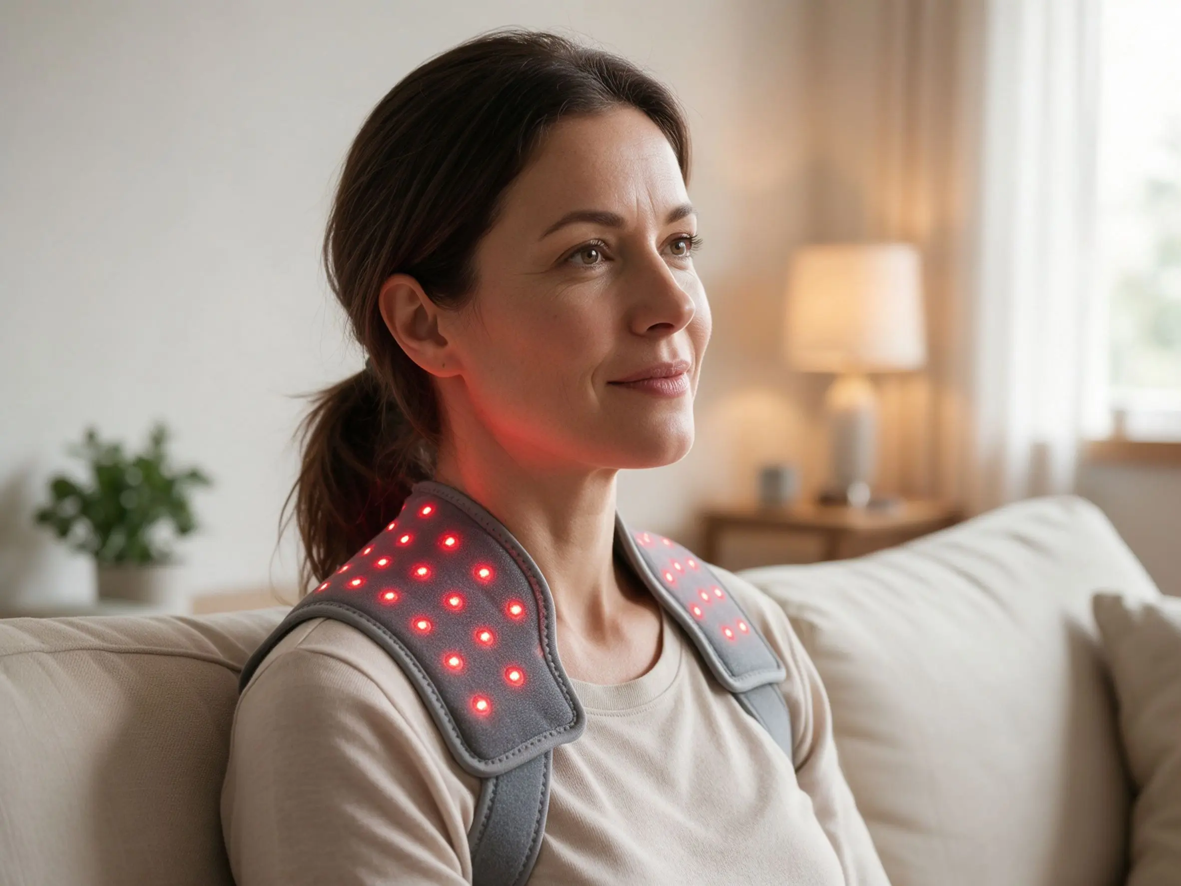 red-light-therapy-mat-neck-wear-home-scene